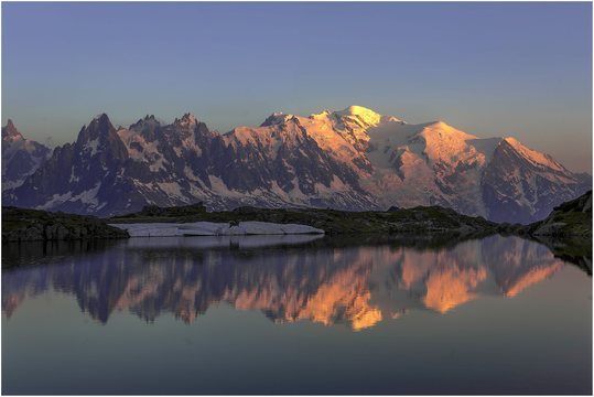 sunset on Mont Blanc